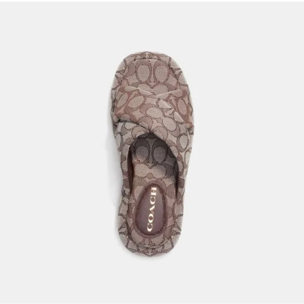 Coach Penelope BubblePlatform Signature Brown Slide Sandals - Picture 6 of 11